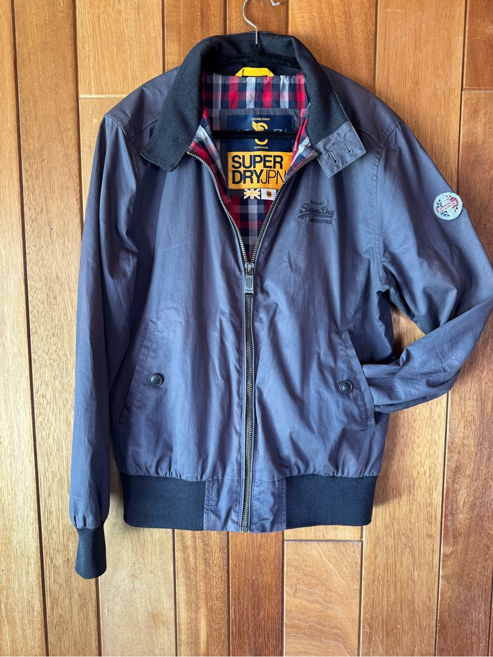 Superdry Men's Longhorn Bomber Jacket with Plaid Lining